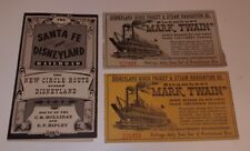 Rare 1955 Santa Fe an Disneyland Railroad Park Map Brochure + Mark Twain Tickets picture