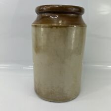 Vintage English Stoneware Pot Jar Two Toned Unstamped 11.25