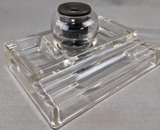 Antique Sengbusch Self-Closing Inkstand 1907 Molded Glass Inkwell Milwaukee, WI picture