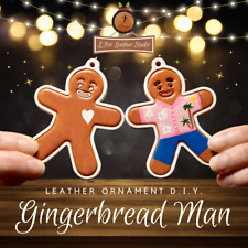 Leather Ornament DIY Kit - Gingerbread Man Ornament & 12 pack Acrylic Markers picture