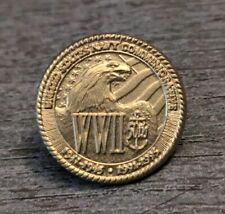 WWII United States Navy 50th Commemorative 1941-1945/1991-1995 Gold Lapel Pin picture