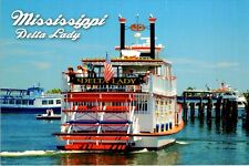 Mississippi River Delta Lady paddle boat photo postcard picture