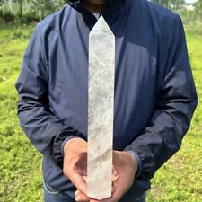 1580g Unique Natural White Quartz Handmade Polished Crystal Tower Healing picture