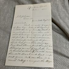 Antique Manteno Iowa 1884 Letter Requesting Payment Extension, heavy hail storm picture
