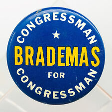 Congressman John Brademas Button Pin 1.25