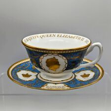Queen Elizabeth II 2012 Diamond Jubilee Tea Cup & Saucer William Edward 22k Gold picture