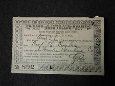 Rare 1882 Chicago Rock Island & Pacific Railway Bill Trunk Ticket picture