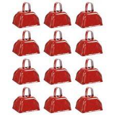 12 Pack Cow Bells Noise Makers with Handle for Sporting Events, Red, 3 x 3 In picture