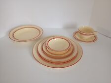 XXRARE Vintage 1934 Homer Laughlin/Fiesta Era RED STRIPE 7 Piece Place Setting picture