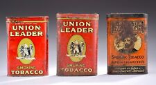 2 - Vintage Union Leader Tobacco Pocket Tins + Sir Walter Raleigh Tin - Empty picture