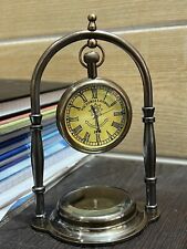 Victoria London Brass Antique 1876 Hanging Watch -Clock Brass Compass Pendulum picture