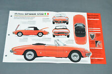 1967-1971 ALFA ROMEO SPIDER 1750 Sports Car SPEC SHEET BOOKLET PHOTO BROCHURE picture