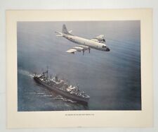 USS Arcadia AD-23 & Navy Orion P-3A  20 x 16  Print Photo Poster Vintage picture