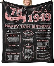 Happy 75th Birthday 1949 Blanket 60LX50W *NEW* picture