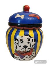 Vintage DOGZILLA Candace Reiter HAND PAINTED. Pottery.  Dogs Treat Jar. picture