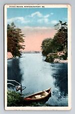 Kennebunkport ME-Maine, Picnic Rocks, Antique, Vintage c1917 Postcard picture