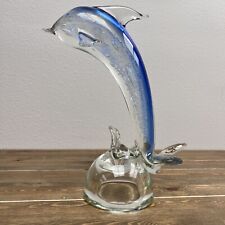 Dolphin Blown Art Glass Sculpture 12.5