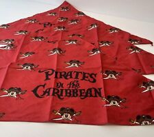 Disney Cruise Line DCL Pirates Of The Caribbean Bandana Head Scarf Red Set Of 3 picture