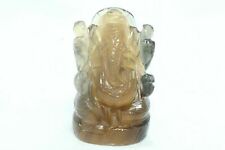 Hand crafted Natural fluorite Stone God Ganesha Idol Decorative 163 Gr picture