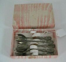 Set Of 4 Silverplate Seafood Pickle Olive Forks In Org. Box picture