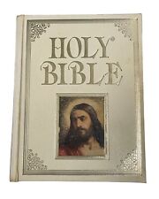 VTG 1987 Holy Bible King James Red Letter Family Coffee Table Large Bible picture