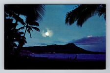 Waikiki HI-Hawaii, Moonlight View, Antique, Vintage Postcard picture