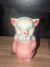 Vintage Shawnee USA Art Pottery Ceramic Pig Piggy Still Bank Figurine BLUE Tie picture
