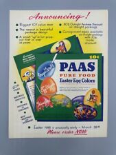 1948 PAAS EASTER EGG Dye Colors  Wholesale ADVERTISING Vintage Flyer picture