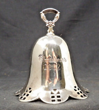 Towle Silversmiths 2002 Silver Plated Pierced Annual Christmas Bell 3 1/2