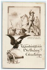 c1910's Washington's Birthday Greetings Gibson Cannon Gibson Antique Postcard picture