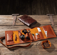 Travel Pipe Case Leather Tobacco and Pipe Holder Case for Pipe Smokers Set picture