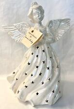 OOAK Christmas Angel White Iridescent Stars Praying 10” Signed Naomi Daley picture