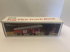 1986 Red Hess Toy Fire Truck Bank Extension Ladder Preowned - NIB picture