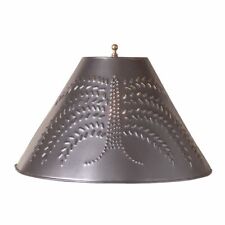 Lamp Shade with punched Willow in Smokey Black Tin - 15 inch picture