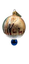 Christopher Radko Winter Forest Reindeer Orb Christmas Tree Ornament 96-273-0 picture