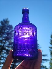 1890's Scarce BARREL Shaped Ribbed Cincinnati Bottle☆Old Amethyst Ketchup Bottle picture