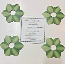 Carole Shiber Original Bouquet Hand Painted Leafy Napkin Ring Cuffs 5