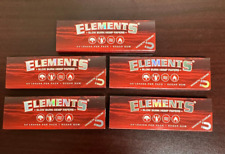 Elements RED 1 1/4 (1.25 Cigarette Rolling Papers 5 PACKS Magnetic Closure -NEW picture