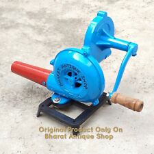 MIni Forge Furnace Fan Hand Blower Pedal Type wooden Handle Useful Collectible picture