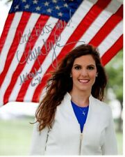 TAYA KYLE Signed Autographed AMERICAN FLAG 8X10 Photo WIDOW OF CHRIS picture
