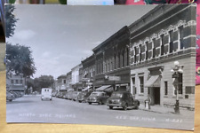 RPPC 1949 Red Oak Iowa Sidewalk Drinking Fountain North Side Square Postcard C30 picture