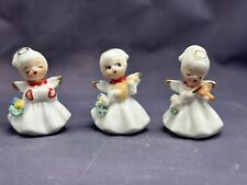 Vintage Napcoware 3 Miniature Angel Musicians Napco Kitsch Bone China Beautiful picture
