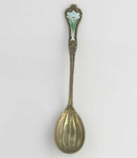 Enamel Flower Spoon - Sterling Silver Vintage Estate Decorative Collectible picture