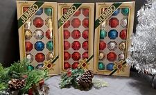 Lot of 54 VTG Pyramid Christmas Tree Glass Ball Ornaments Multicolored Metallic  picture