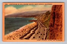 Santa Monica CA-California Lighthouse Will Rogers Estate Vintage c1950 Postcard picture
