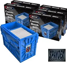 1 Case (5) BCW Blue Short Comic Book Box Bin | Heavy Duty Acid Free Plastic picture
