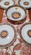 Rare T. Limoges Bacchus Porcelain 24K.4 Dinner Plates + Soupe Or Salad Bowl picture