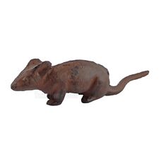 Little Mouse Figurine Statue Cast Iron Rustic Brown Finish Paper Weight 5