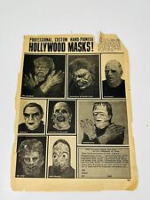 Vintage Don Post Mask Magazine Piece Order Sheet ￼rare Mummy Frankenstein Wolf picture