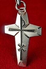 Bishop's Vintage Sterling Silver Jesus Christ Christogram Cross Crucifix Pendant picture